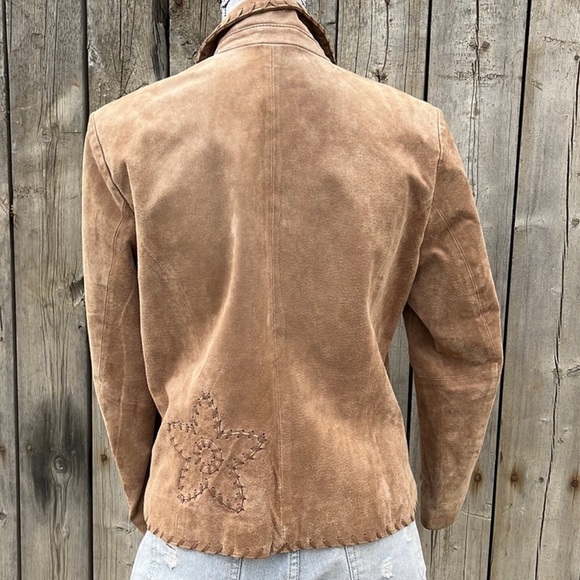 π«HP X 2π« COLDWATER CREEK TAN LEATHER COAT (M) - Picture 8 of 10